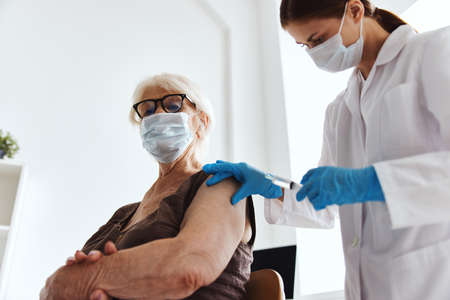hospital patient covid-19 passport drug injectionの写真素材
