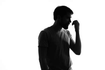 silhouette men gesture hands emotions posingの写真素材