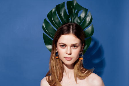 attractive woman charming look exotic glamor cropped view