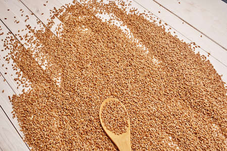 healthy eating breakfast Ingredients kitchen wood backgroundの写真素材