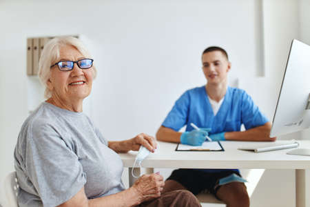 the patient is examined by a doctor health care