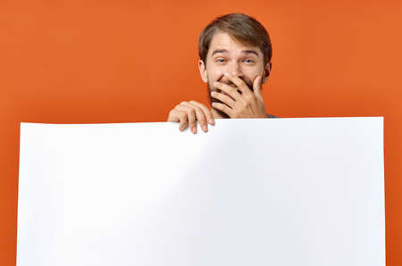 bearded man advertising marketing copy space studio lifestyleの写真素材