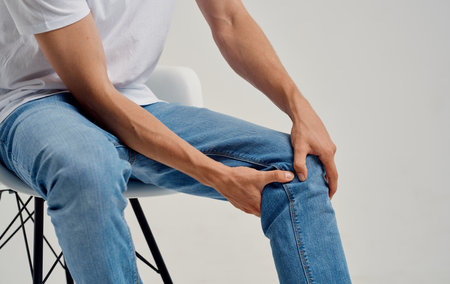 health problems knee pain injury lifestyleの写真素材
