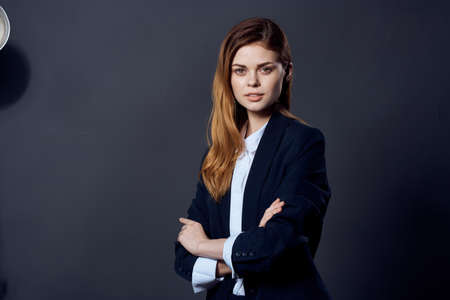female manager executive office isolated backgroundの写真素材