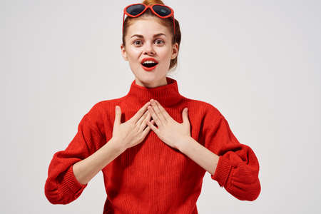 pretty woman modern style sunglasses attractive lookの写真素材