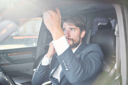 businessmen official passenger driver road self confidence