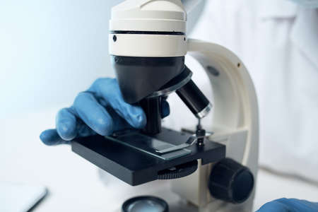 scientist research biology ecology experiment analysis light background