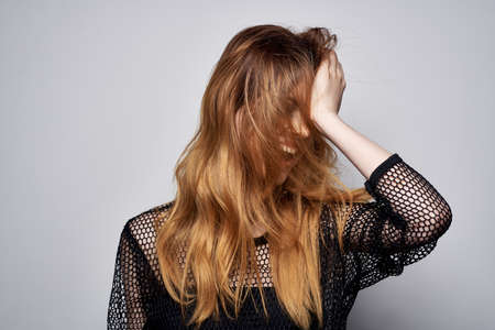 beautiful woman attractive look makeup decoration passion studio Lifestyleの写真素材