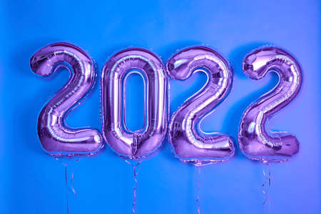balloons Christmas or New Year Object render ballon with ribbonの写真素材