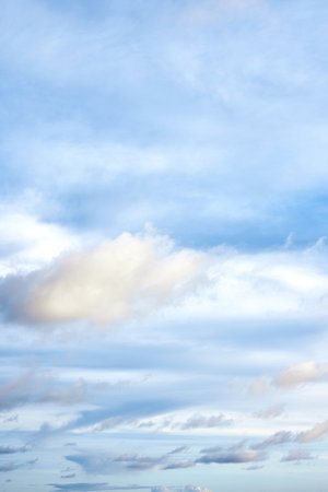 Beautiful clouds sunset light on blue sky with pink hues in asia on Bali island