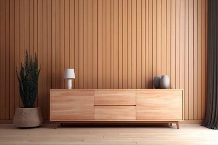 interior background decoration furniture home lamp wall three-dimensional cabinet luxury modern stylish. Generative AI.の素材