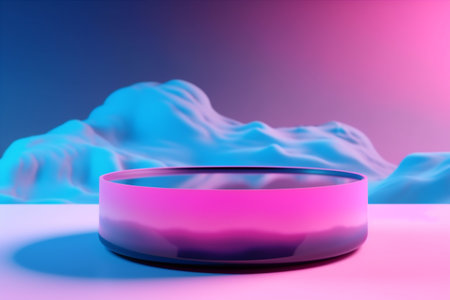 background geometric red banner design wavy blank light wallpaper colorful pink pattern. Generative AI.の素材