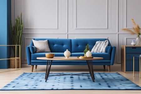interior cushion empty mock up decoration lifestyle floor indoor decor stylish light cosy. Generative AI.の素材