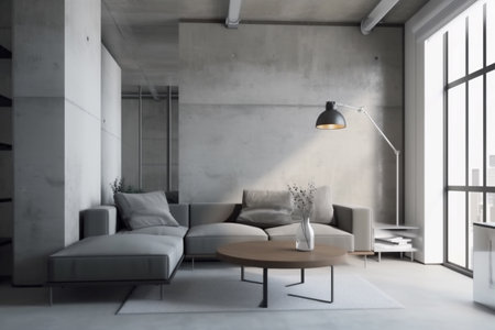 interior background home space pillow luxury furniture simple modern green. Generative AI.の素材
