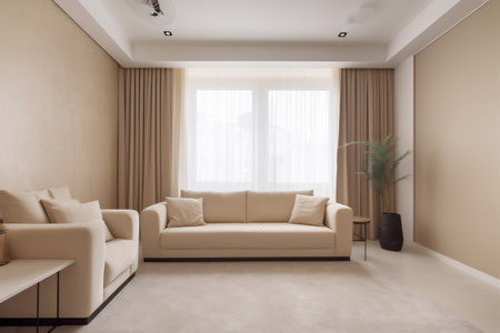 interior background chair generative ai light plant style design window modern lifestyle. Generative AI.の素材