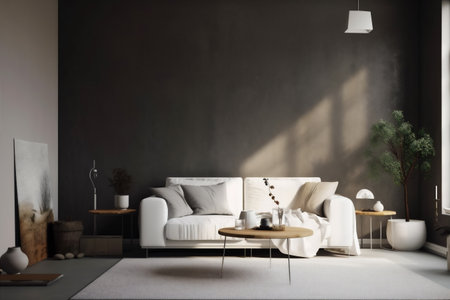 interior background house lifestyle cushion decoration lounge luxury empty indoor. Generative AI.の素材