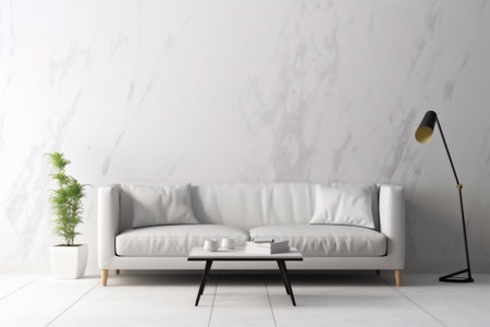 interior background home house living wall modern design loft concrete. Generative AI.の素材