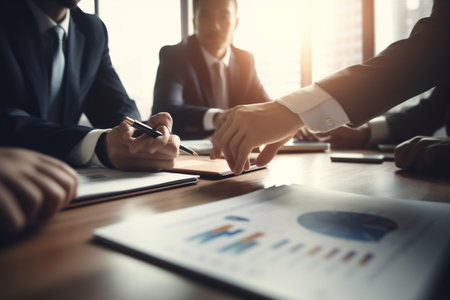 hand man lawyer signature document contract form business group office businessman. Generative AI.の素材