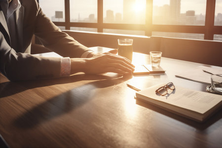 man group office hand legal business document businessman contract signature lawyer. Generative AI.の素材