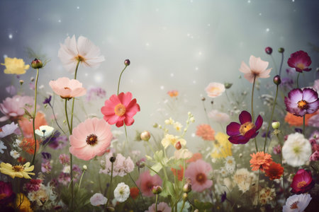 background texture spring valentine blossom peonies pastel flower watercolor design color. Generative AI.の素材