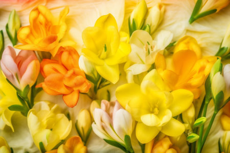 blossom copy blooming floral background space nature green spring beautiful leaf flowers. Generative AI.の素材