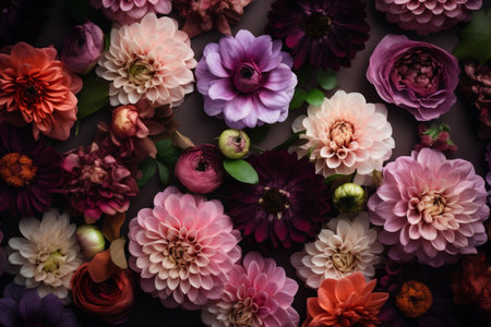 valentine spring pastel design blossom color flower romance watercolor background peonies. Generative AI.の素材