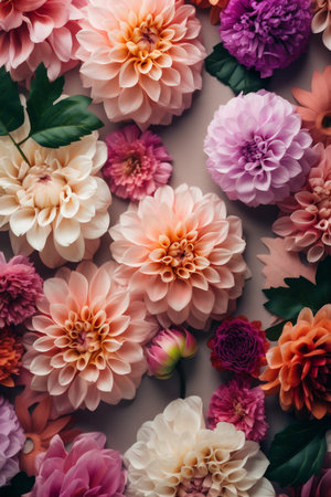 blossom spring design peonies valentine background color flower pastel watercolor petal. Generative AI.の素材