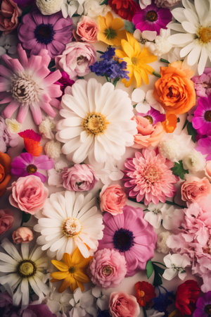 design peonies watercolor spring blossom romance background valentine flower pastel color. Generative AI.の素材