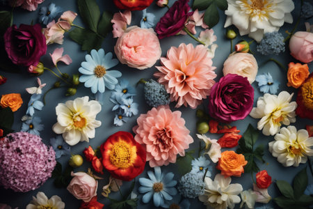spring soft color flower background watercolor pastel design valentine peonies blossom. Generative AI.の素材