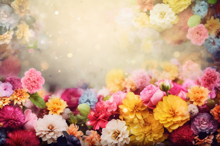design background pastel spring color watercolor flower soft peonies blossom valentine. Generative AI.の素材