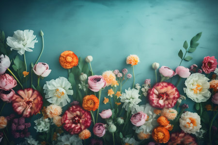 pastel color festive flower valentine peonies spring watercolor background blossom design. Generative AI.の素材