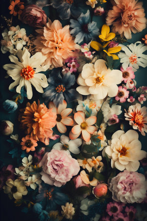 blossom color background watercolor design flower peonies valentine pastel spring petal. Generative AI.の素材