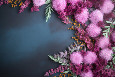 flowers copy green space floral springtime nature beautiful background spring leaf blossom. Generative AI.の素材