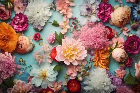 spring valentine background plant blossom pastel watercolor design peonies flower color. Generative AI.の素材