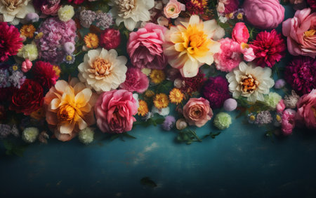 spring valentine peonies design day color watercolor blossom flower pastel background. Generative AI.の素材