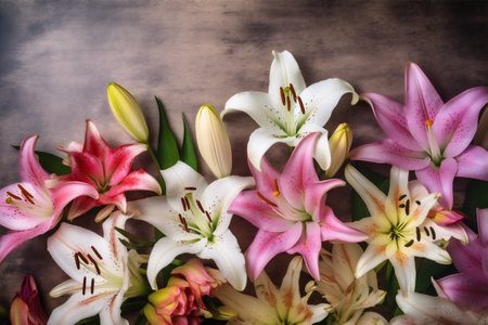 flowers nature spring pastel background blossom beautiful floral green space copy leaf. Generative AI.の素材