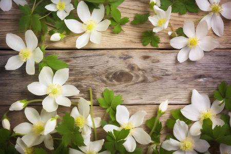 violet beautiful space blossom copy nature floral flowers spring green background leaf. Generative AI.の素材