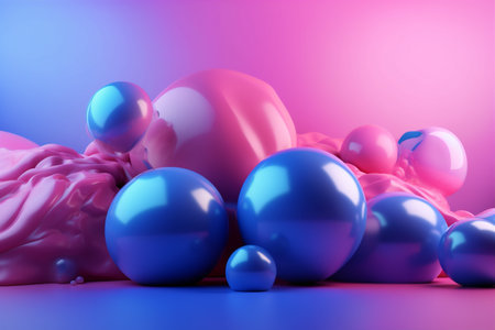 background line neon element digital cyberspace wave art dynamic wavy. Generative AI.の素材