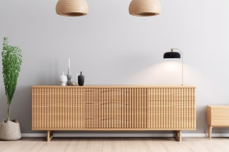 interior background indoor cabinet luxury style three-dimensional poster living scandinavian. Generative AI.の素材