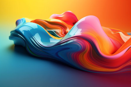 background blank dynamic wavy pink modern gradient banner concept blue. Generative AI.の素材