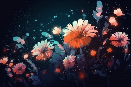background leaf floral blossom plant spring nature vintage beautiful bloom flower. Generative AI.の素材