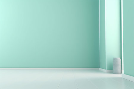 modern presentation minimal interior room floor mockup wall background indoor light architecture. Generative AI.の素材