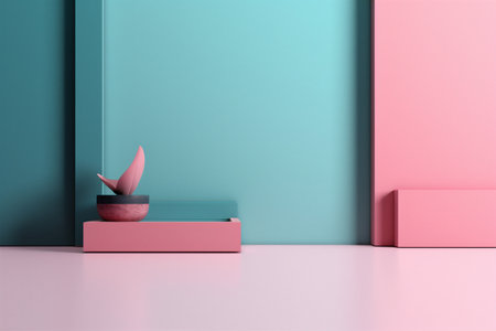 modern floor background design grey indoor room minimal light wall mockup interior. Generative AI.の素材