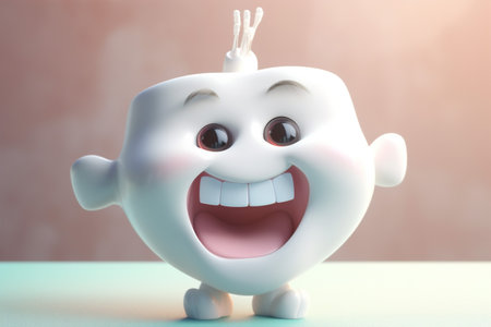 blue tooth care child dentistry smile dentist smiling dental hygiene. Generative AI.の素材