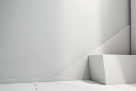 floor mockup interior wall shape light background minimal indoor room template modern. Generative AI.の素材