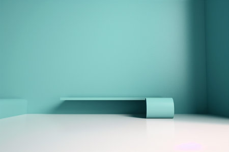 template wall mockup background floor modern interior light minimal home room indoor. Generative AI.の素材