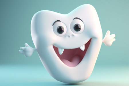 smile dental dentistry blue tooth child smiling dentist hygiene care. Generative AI.の素材