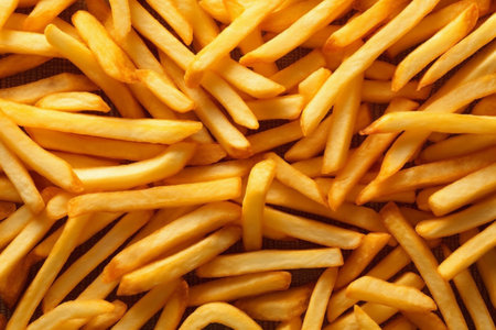 food fresh background snack tasty french potato meal fat chip fry. Generative AI.の素材