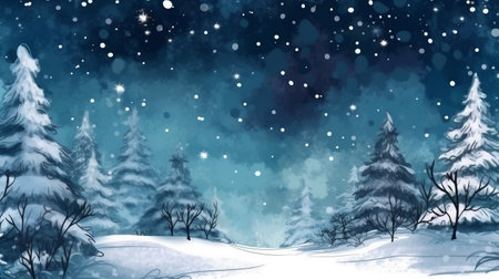 white new christmas sky tree holiday winter background illustration snow fir year. Generative AI.の素材