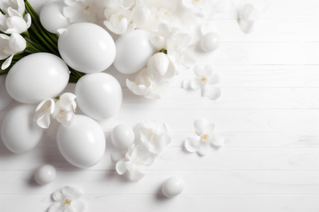 wedding floral bright nature celebration spring flower blossom background beautiful white. Generative AI.の素材